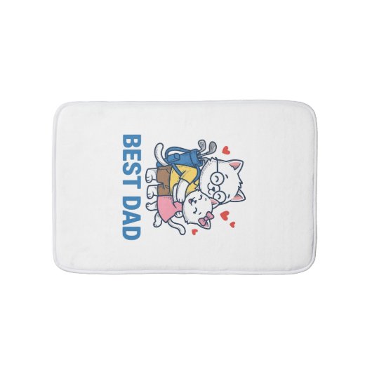 Beste Vader Golf Kat Knuffel Cute Vector Design_1 Badmat (Voorkant)