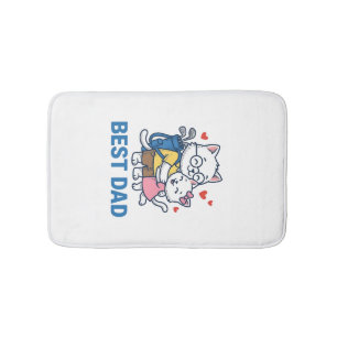 Beste Vader Golf Kat Knuffel Cute Vector Design_1 Badmat