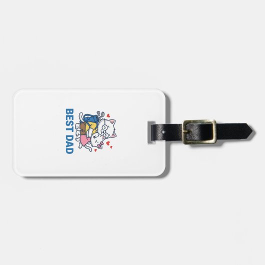 Beste Vader Golf Kat Knuffel Cute Vector Design_1 Bagagelabel (Voorkant horizontaal)