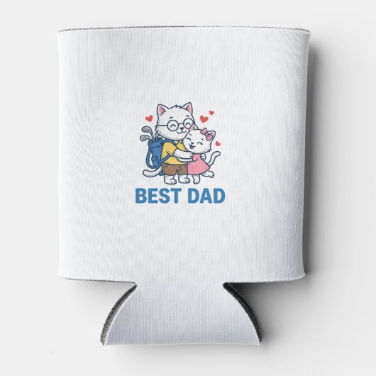 Beste Vader Golf Kat Knuffel Cute Vector Design_1 Blikjeskoeler (Voorkant)