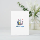 Beste Vader Golf Kat Knuffel Cute Vector Design_1 Briefkaart (Staand voorkant)