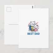 Beste Vader Golf Kat Knuffel Cute Vector Design_1 Briefkaart (Voorkant / Achterkant)