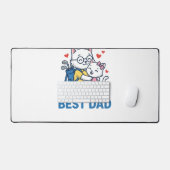 Beste Vader Golf Kat Knuffel Cute Vector Design_1 Bureaumat (Keyboard & Muis)