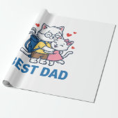 Beste Vader Golf Kat Knuffel Cute Vector Design_1 Cadeaupapier (Uitgerold)