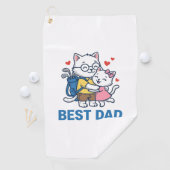 Beste Vader Golf Kat Knuffel Cute Vector Design_1 Golfhanddoek (Insitu)