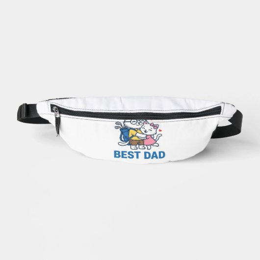 Beste Vader Golf Kat Knuffel Cute Vector Design_1 Heuptasje (Voorkant)