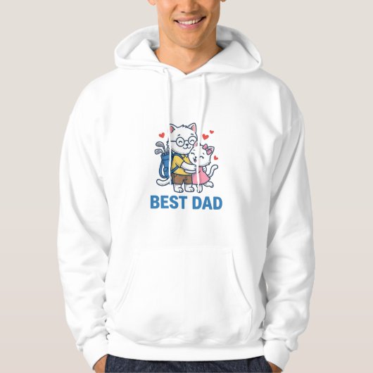 Beste Vader Golf Kat Knuffel Cute Vector Design_1 Hoodie (Voorkant)