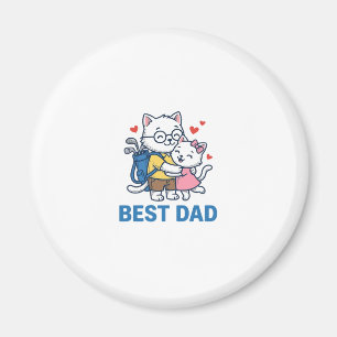 Beste Vader Golf Kat Knuffel Cute Vector Design_1 Magneet