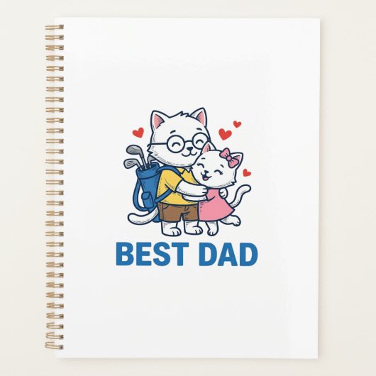 Beste Vader Golf Kat Knuffel Cute Vector Design_1 Planner (Voorkant)
