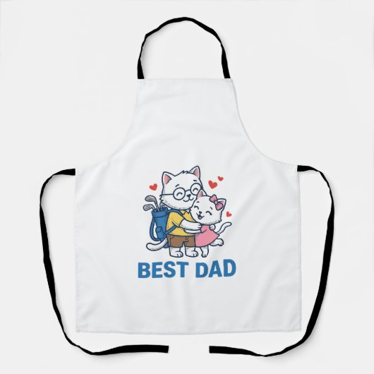 Beste Vader Golf Kat Knuffel Cute Vector Design_1 Schort (Voorkant)