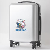 Beste Vader Golf Kat Knuffel Cute Vector Design_1 Sticker (Koffer)