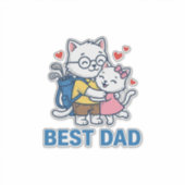 Beste Vader Golf Kat Knuffel Cute Vector Design_1 Sticker (Voorkant)