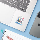 Beste Vader Golf Kat Knuffel Cute Vector Design_1 Sticker (Laptop met iPhone)