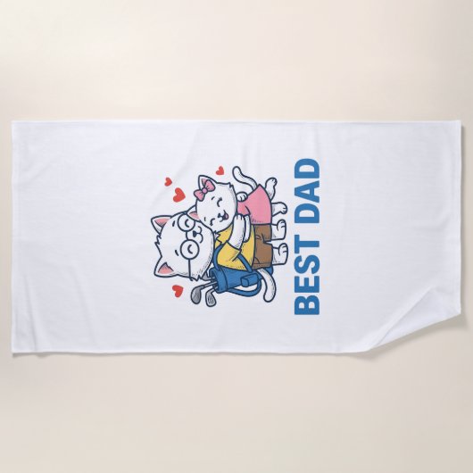 Beste Vader Golf Kat Knuffel Cute Vector Design_1 Strandlaken (Voorkant)