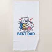 Beste Vader Golf Kat Knuffel Cute Vector Design_1 Strandlaken (Voorkant)