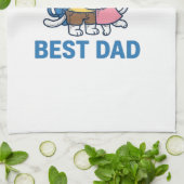 Beste Vader Golf Kat Knuffel Cute Vector Design_1 Theedoek (Gevouwen)