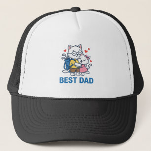 Beste Vader Golf Kat Knuffel Cute Vector Design_1 Trucker Pet
