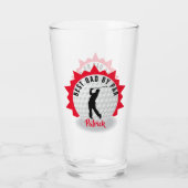 Beste vader Golfer Pun, gepersonaliseerd Glas (Achterkant)