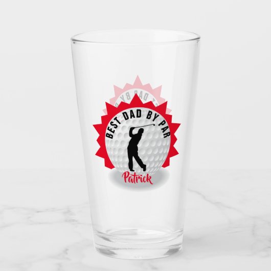 Beste vader Golfer Pun, gepersonaliseerd Glas (Voorkant)