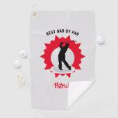 Beste vader Golfer Pun, gepersonaliseerd Golfhanddoek (Insitu)