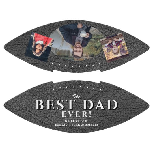 Beste vader Gray Leather Vader Dag 3 Foto Collage American Football (Panelen)