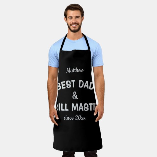 Beste vader & grill meester schort (Gedragen)