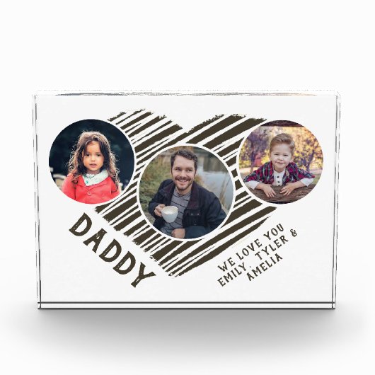 Beste vader Hart Vader Dag 3 Foto Collage (Voorkant)