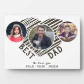 Beste vader Hart Vader Dag 3 Foto Collage Fotoplaat (voorkant)