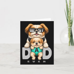Beste Vader Hond Grappig Vaderdag Cadeau Mooie Pup Kaart