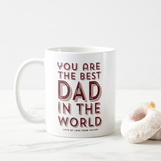 Beste vader in de Rustic Vaderdag van de Wereld Koffiemok (Met donut)
