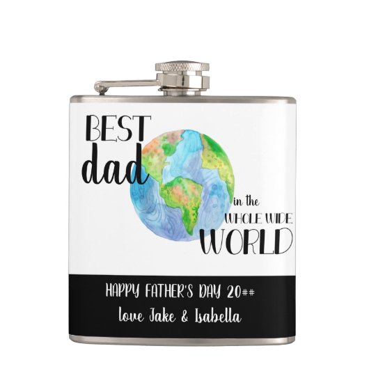 Beste vader in de Vaderdag van de hele wereld Heupfles (Voorkant)