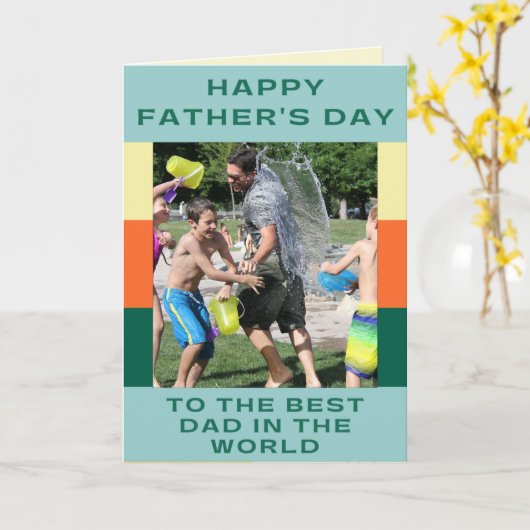 Beste vader in de wereld, aangepaste Vaderdag foto Kaart (Gele Bloem)