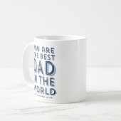 Beste vader in de wereld blauwe roestrijke Vaderda Koffiemok (Voorkant links)