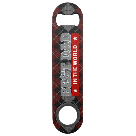 Beste vader in de wereld, gepatterd speed flessenopener (Voorkant)