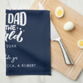 Beste vader in de wereld gepersonaliseerde vaders  theedoek (Quarter Fold)