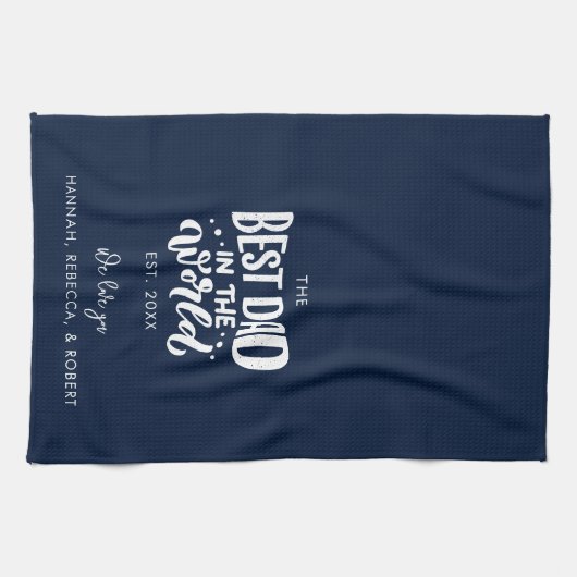 Beste vader in de wereld gepersonaliseerde vaders theedoek (Horizontaal)