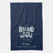 Beste vader in de wereld gepersonaliseerde vaders theedoek (Verticaal)