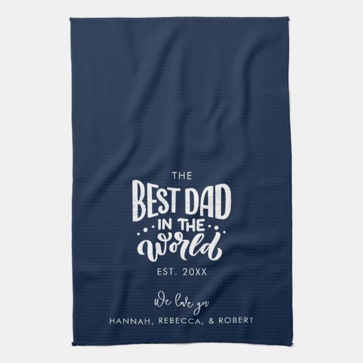 Beste vader in de wereld gepersonaliseerde vaders  theedoek (Verticaal)