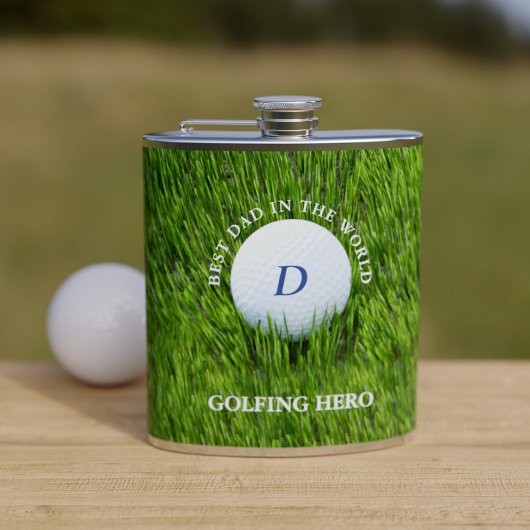 Beste vader in de wereld Golfing Hero Green Golfer Heupfles