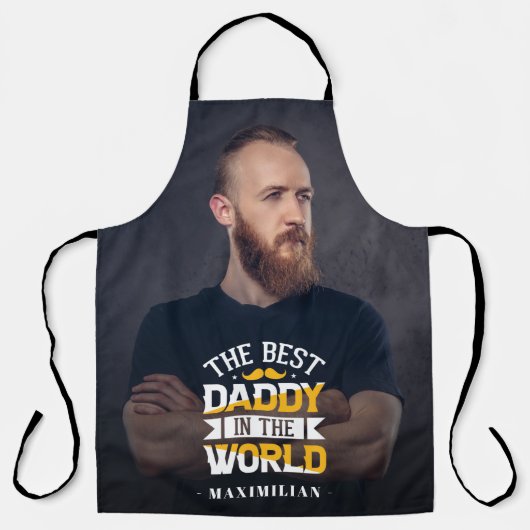 Beste vader in de wereld, naam & foto schort (Voorkant)