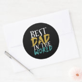 Beste vader in de wereld, papa Vaderdag Ronde Sticker (Envelop)