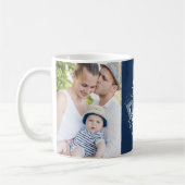 Beste vader in de wereld Twee Foto Blauw Vaderdag Koffiemok (Links)