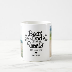 Beste vader in de wereld twee foto koffiemok