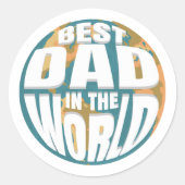 Beste vader in de wereld Vaderdag Classic Earth Ronde Sticker (Voorkant)