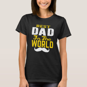 Beste vader in de wereldsnor. Vader, hokken en T-shirt