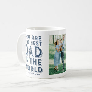 Beste vader in de World Blue Photo Vaderdag Koffiemok