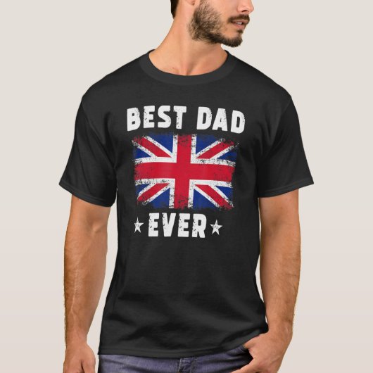 Beste vader in Groot Brittannië Vlag beste Britse  T-shirt (Voorkant)
