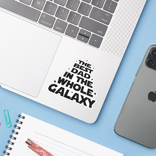 Beste vader in het hele melkgedeelte - Vaderdag Sticker (Laptop met iPhone)