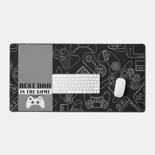 Beste vader in het spel Digitale Dark Desk Mat (Keyboard & Muis)