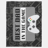 Beste vader in het spel Sketch Black Large Fleece Deken (Voorkant)